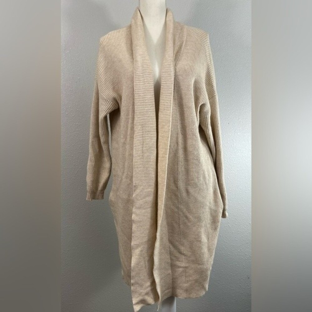 Jessica Simpson Cream Sweater Open Front Oversized Sweater Cardigan Size Medium